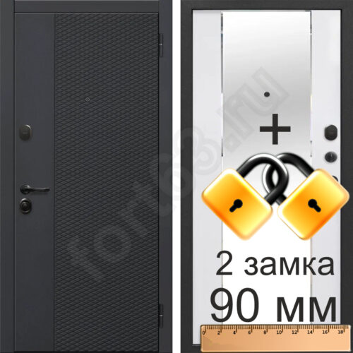 металлическая дверь базис с зеркалом