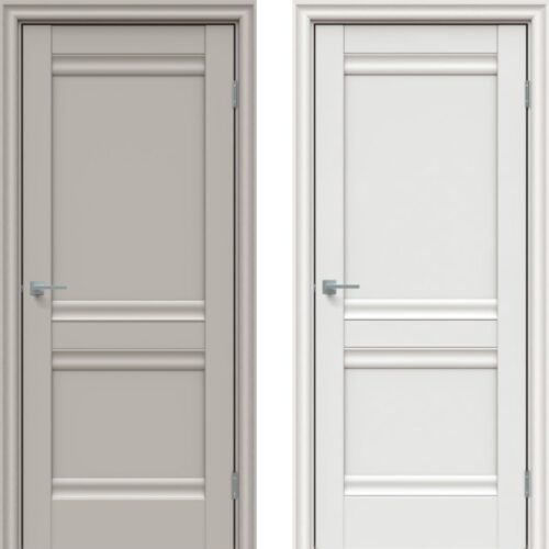 Двери межкомнатные Гудвин белый и серый бархат