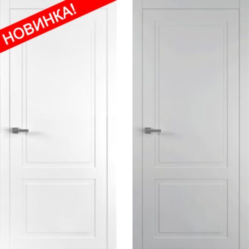 Межкомнатные двери Стиль Дуэт белый матовый и лайт грей